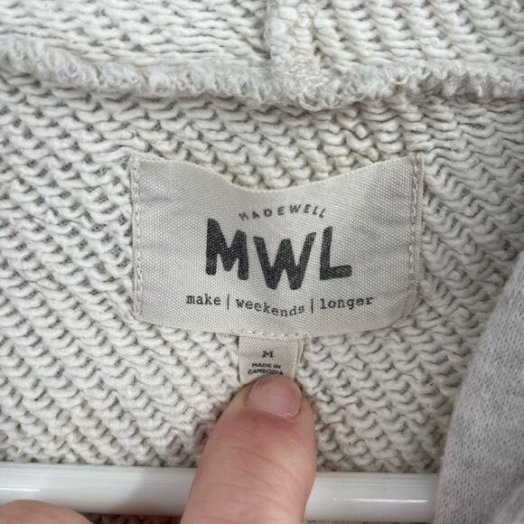 Madewell MWL AiryTerry Hoodie Sweatshirt Women's Size Medium Gray - Picture 4 of 7